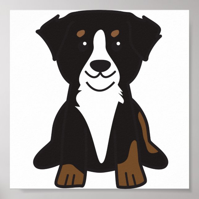 Bernese Mountain Dog Cartoon Poster (Front)
