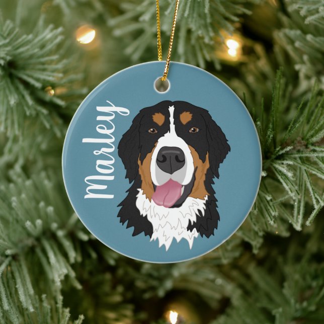 Bernese Mountain Dog Ceramic Ornament (Tree)