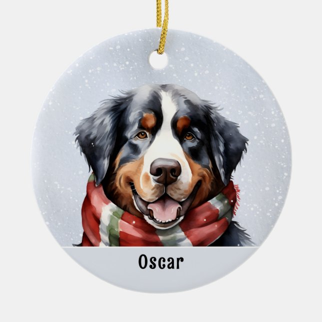 Bernese Mountain Dog Ceramic Ornament (Front)