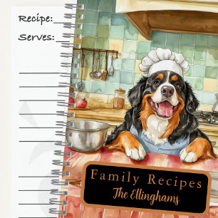 Bernese Mountain Dog Chef Spiral Recipe Book