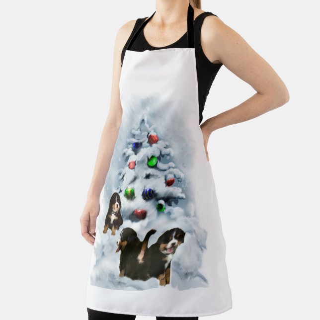 Bernese Mountain Dog Christmas Apron (Insitu)