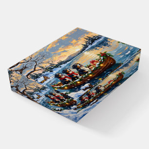 Bernese Mountain Dog Christmas Boat Holiday Paperweight