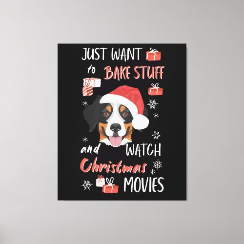 Bernese Mountain Dog Christmas Canvas Print