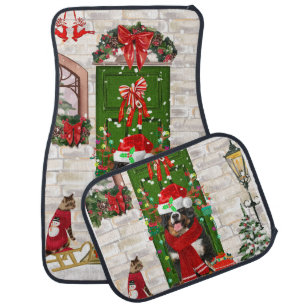 Bernese Mountain Dog Christmas Car Floor Mat