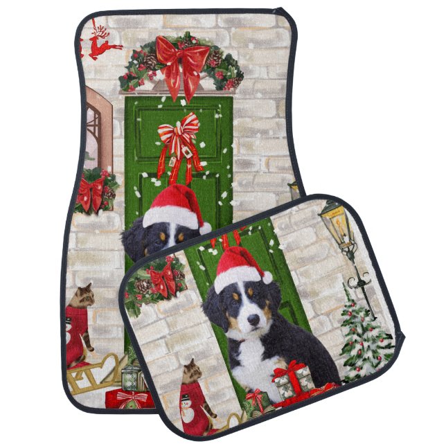 Bernese Mountain Dog Christmas   Car Floor Mat (Set)
