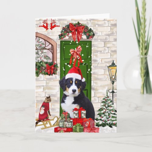 Bernese Mountain Dog Christmas   Card