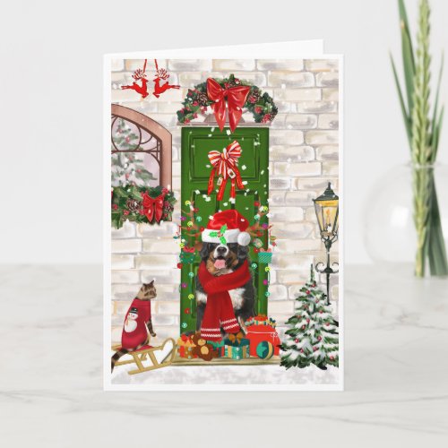 Bernese Mountain Dog Christmas  Card