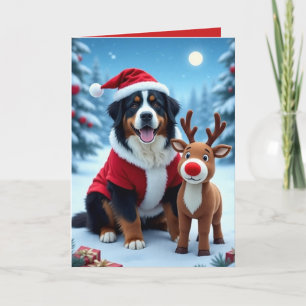 Bernese Mountain Dog Christmas Card