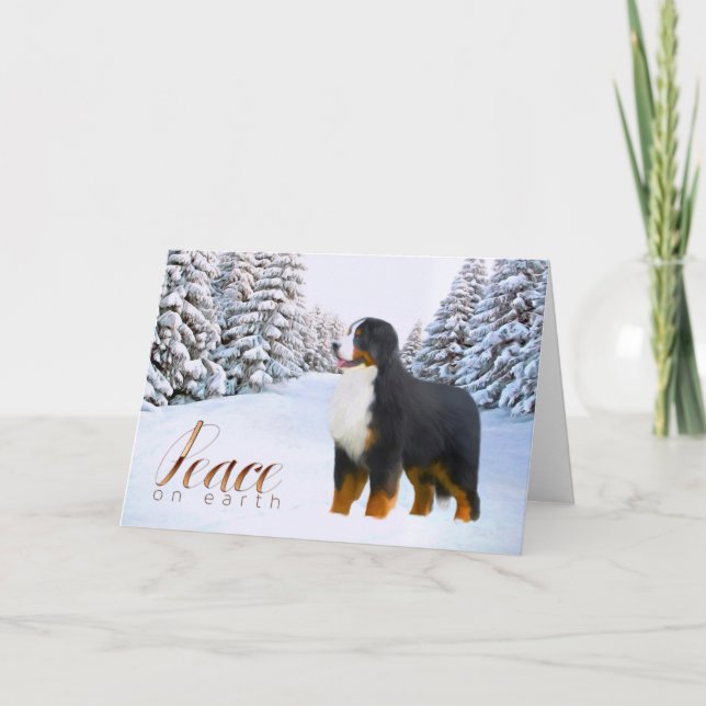 Bernese Mountain Dog Christmas Card (Front)