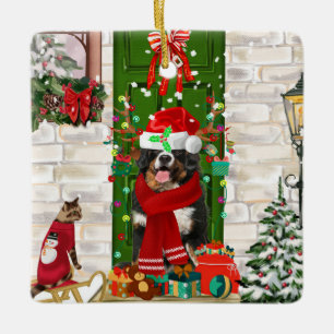 Bernese Mountain Dog Christmas  Ceramic Ornament