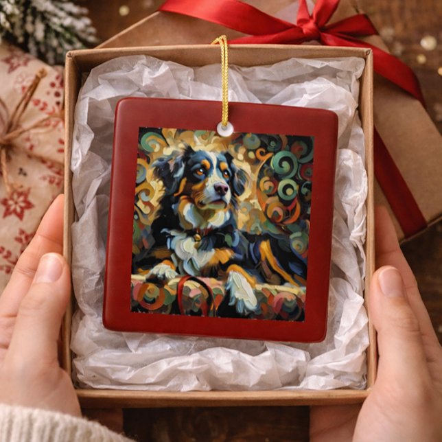 Bernese Mountain Dog Christmas   Ceramic Ornament (Creator Uploaded)
