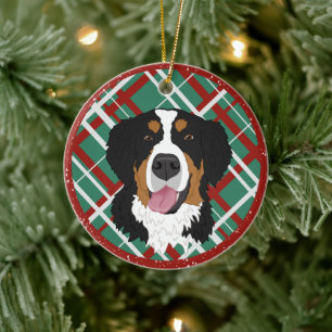 Bernese Mountain Dog Christmas Ceramic Ornament