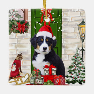 Bernese Mountain Dog Christmas   Ceramic Ornament