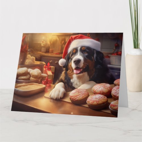 Bernese Mountain Dog Christmas Cookies Holiday Card