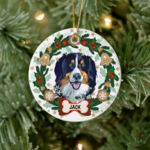 Bernese Mountain Dog Christmas Dog Cookie Wreath