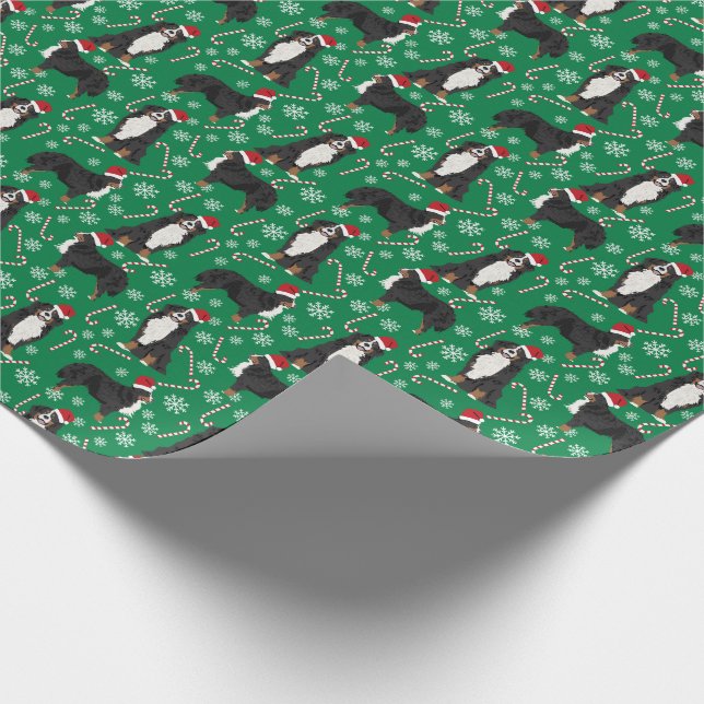 Bernese Mountain Dog Christmas dog Wrapping Paper (Corner)