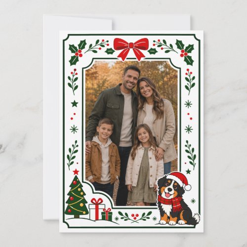 Bernese Mountain Dog Christmas Family Photo Card