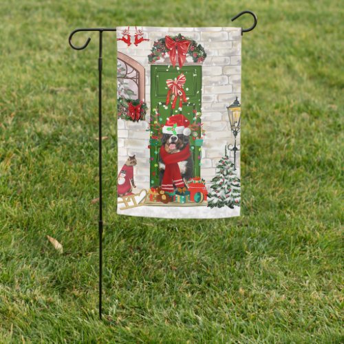 Bernese Mountain Dog Christmas  Garden Flag