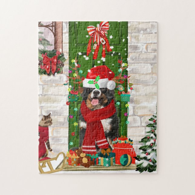 Bernese Mountain Dog Christmas  Jigsaw Puzzle (Vertical)