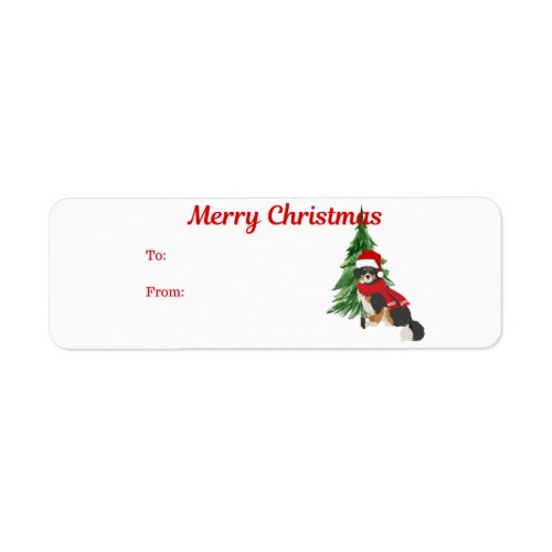 Bernese Mountain Dog Christmas Labels