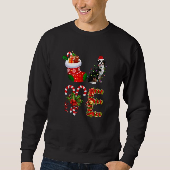 Bernese Mountain Dog Christmas Light  Dog Animal Sweatshirt (Front)
