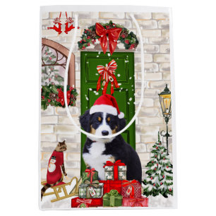 Bernese Mountain Dog Christmas Medium Gift Bag