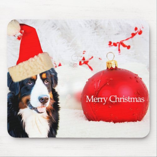 Bernese Mountain Dog Christmas Ornament Mousepad