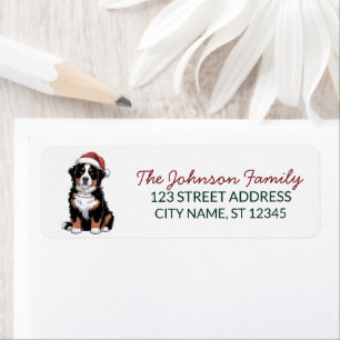 Bernese Mountain Dog Christmas Return Address      Label