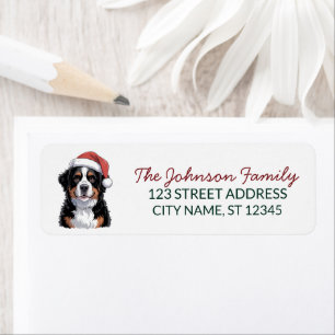 Bernese Mountain Dog Christmas Return Address Label