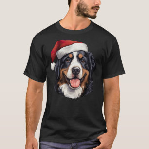 Bernese Mountain Dog Christmas Santa Hat T-Shirt