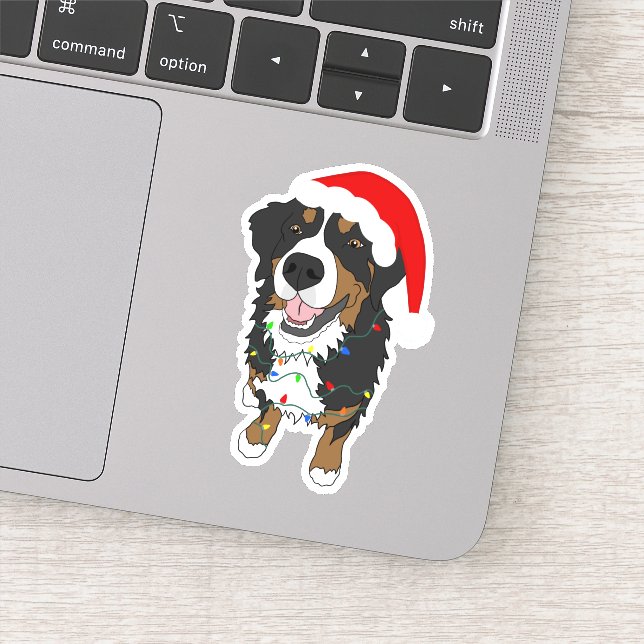 Bernese Mountain Dog Christmas Sticker (Detail)