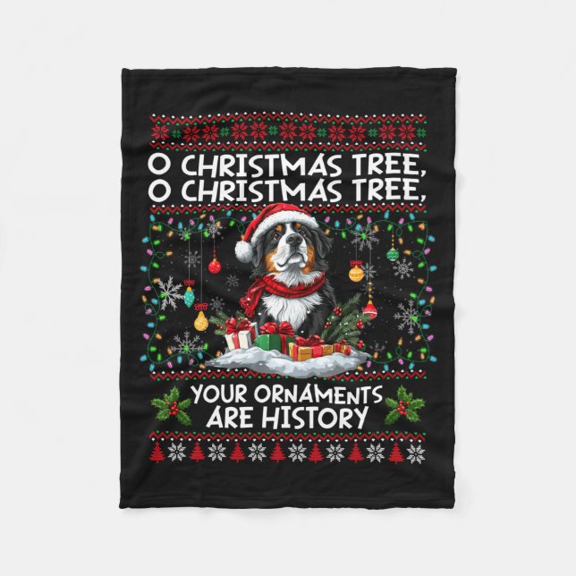 Bernese Mountain Dog Christmas Tree Decorations Do Fleece Blanket (Front)