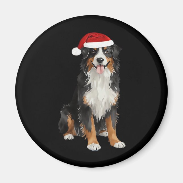 Bernese Mountain Dog Christmas Tree Dog Puppy Wate Magnet (Front)