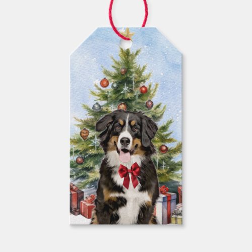 Bernese Mountain Dog Christmas Tree Gift Tags