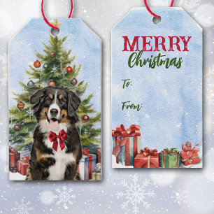 Bernese Mountain Dog Christmas Tree Gift Tags