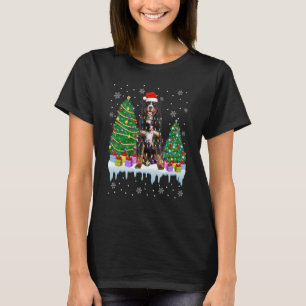 Bernese Mountain Dog Christmas Tree Xmas Lights Pu T-Shirt