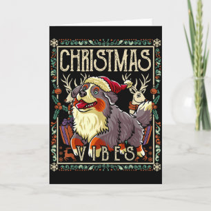 Bernese Mountain Dog Christmas Vibes Dog Santa Cla Card