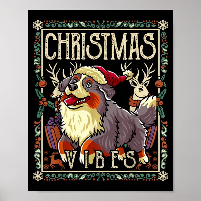 Bernese Mountain Dog Christmas Vibes Dog Santa Cla Poster (Front)