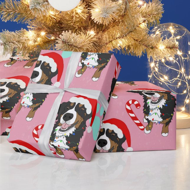 Bernese Mountain Dog Christmas  Wrapping Paper (Holidays)