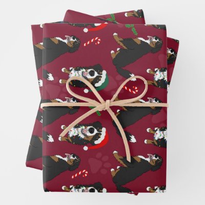 Bernese Mountain Dog Christmas  Wrapping Paper Sheets