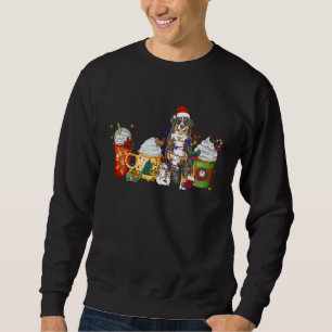 Bernese Mountain Dog Coffee Christmas With Santa H Sweatshirt