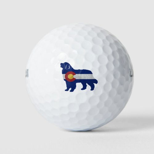Bernese Mountain Dog Colorado Flag Silhouette Golf Balls