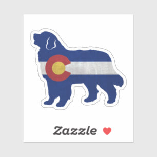 Bernese Mountain Dog Colorado Flag Silhouette Sticker