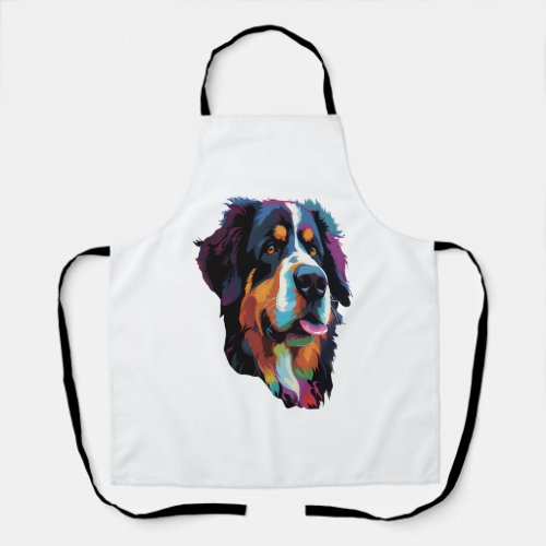 Bernese Mountain Dog Colorful 3 Apron