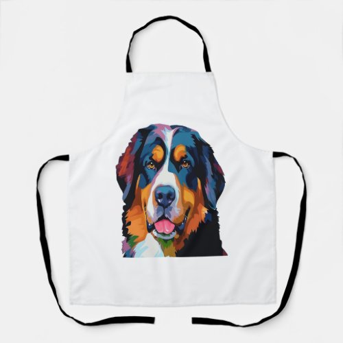 Bernese Mountain Dog Colorful  Apron