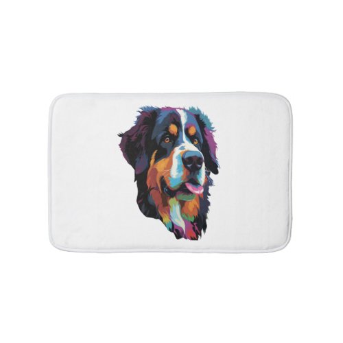 Bernese Mountain Dog Colorful  Bath Mat