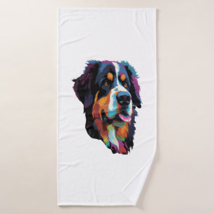 Bernese Mountain Dog Colorful Bath Towel