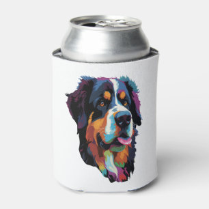 Bernese Mountain Dog Colorful  Can Cooler