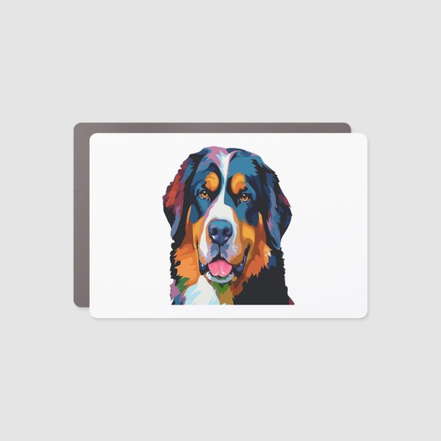 Bernese Mountain Dog Colorful  Car Magnet (Front)