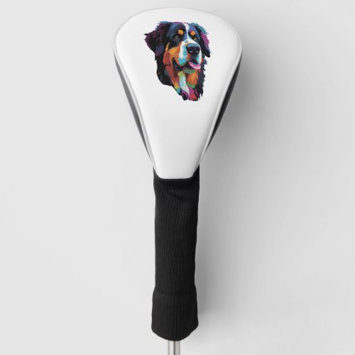 Bernese Mountain Dog Colorful  Golf Head Cover